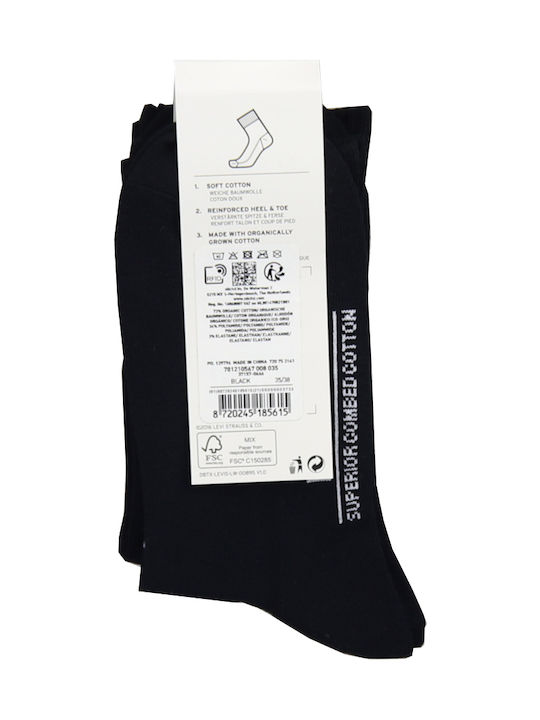 Levi's Cut Logo Einfarbige Socken Black 2Pack