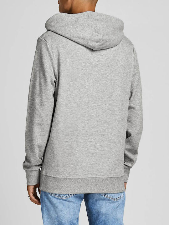 Jack & Jones Ανδρικό Φούτερ με Κουκούλα και Τσέπες Light Grey Melange