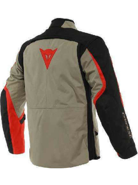 Dainese Alligator Tex Sommer Herren Motorradjacke Walnut/Black/Lava-Red