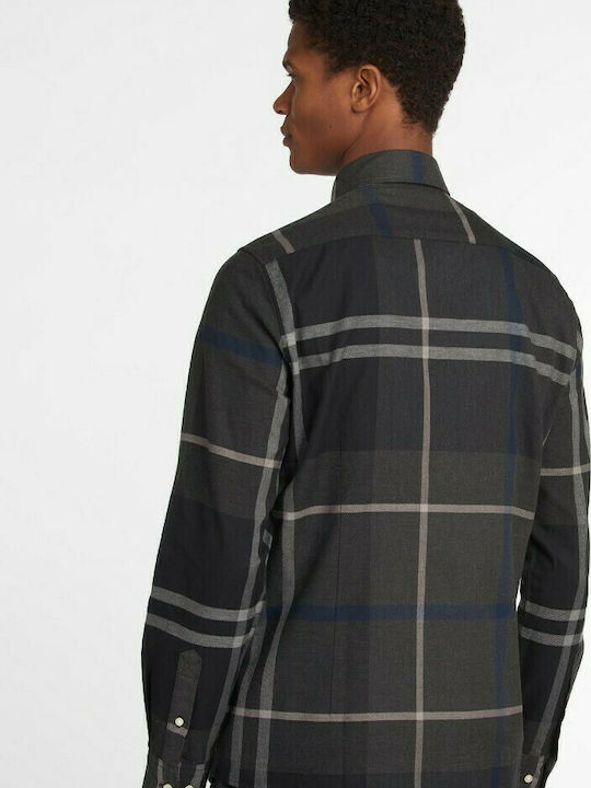 Barbour Men's Checked Shirt with Long Sleeves Gray