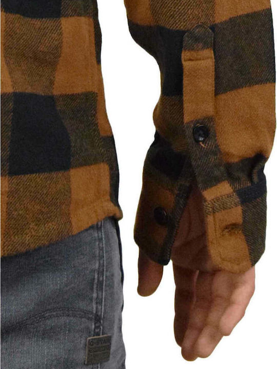 New Sacramento Long-sleeved Flannel Shirt Checked Brown Duck