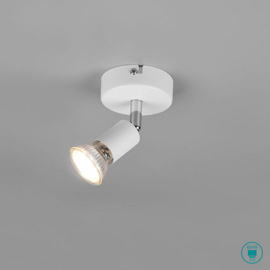 Trio Lighting Paris Μονό Σποτ με Ντουί GU10 σε Λευκό Χρώμα