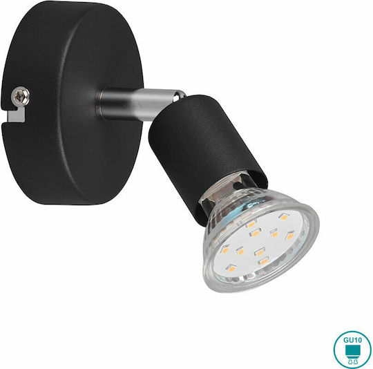 Trio Lighting Paris Einzel Spot mit Fassung GU10 in Schwarz Farbe