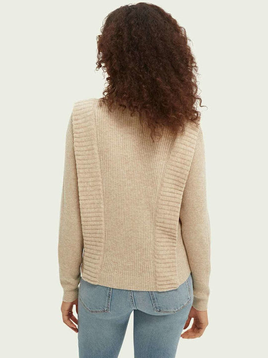 Scotch & Soda Damen Langarm Pullover Beige