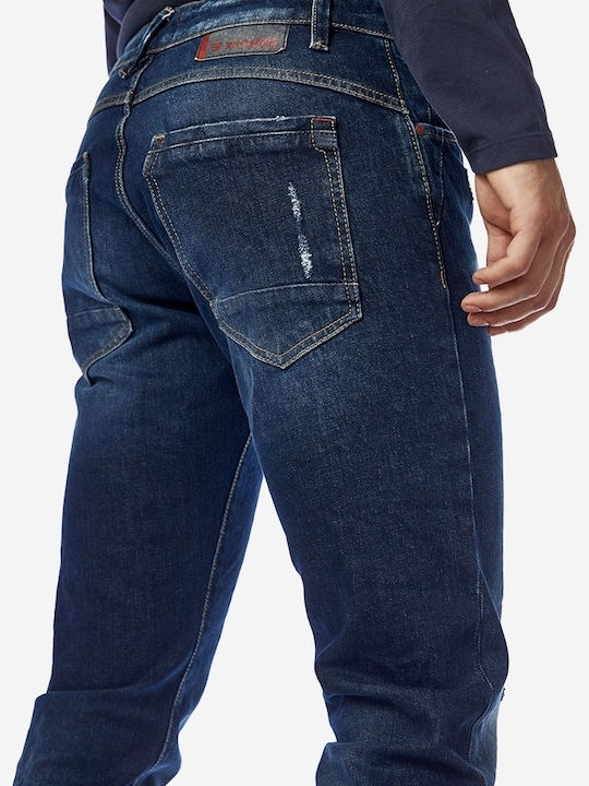 Herren Jeanshose Elastisch mit Slim Passform Blau