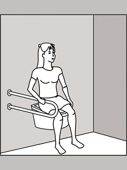 Primanova Reclining Bathroom Grab Bar for Persons with Disabilities 52.5cm White