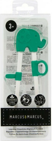 Marcus & Marcus Children's Green Elephant Chopsticks Made of Plastic