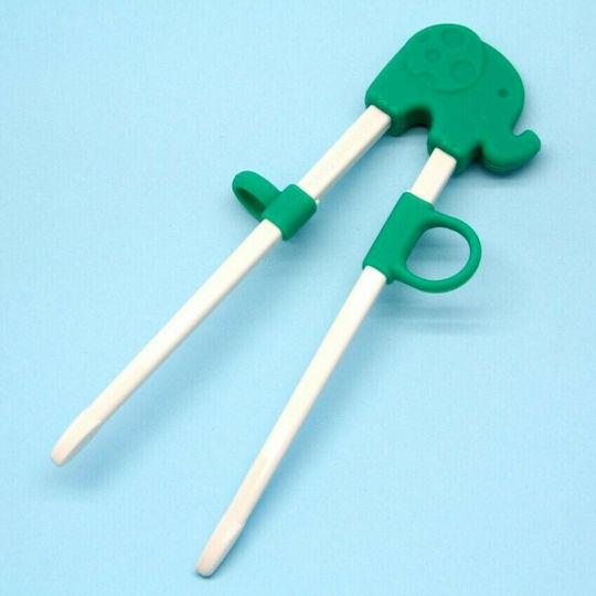 Marcus & Marcus Children's Green Elephant Chopsticks Made of Plastic