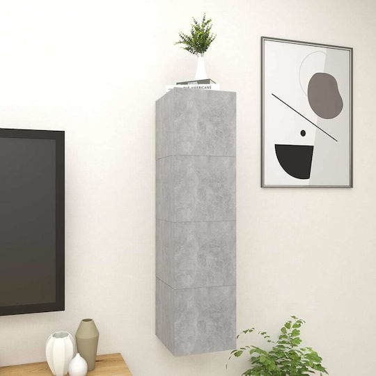 Wall Living Room Cabinet Made of Particle Board Grey Concrete 30.5x30x30cm