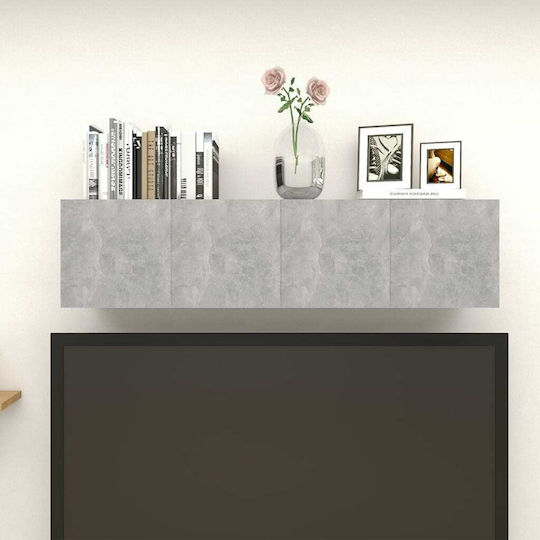 Wall Living Room Cabinet Made of Particle Board Grey Concrete 30.5x30x30cm