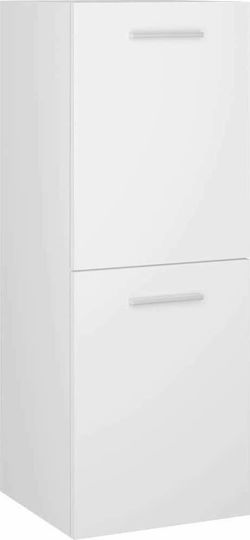 vidaXL Waschtisch mit Waschbecken, Spiegel & Säule L41xB38.5xH46cm und Schrank Weiß
