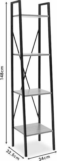 Bibliothek Ramon Natur Schwarz 34x32.5x148cm