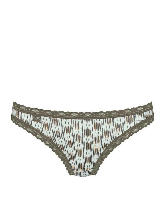 Βαμβακερά Femei Brazilia 3Pack cu Dantelă Alb/verde