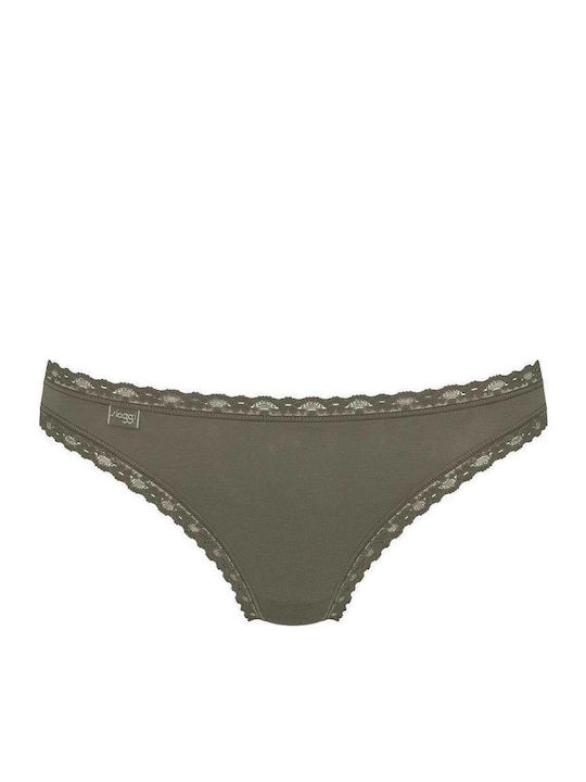 Βαμβακερά Femei Brazilia 3Pack cu Dantelă Alb/verde