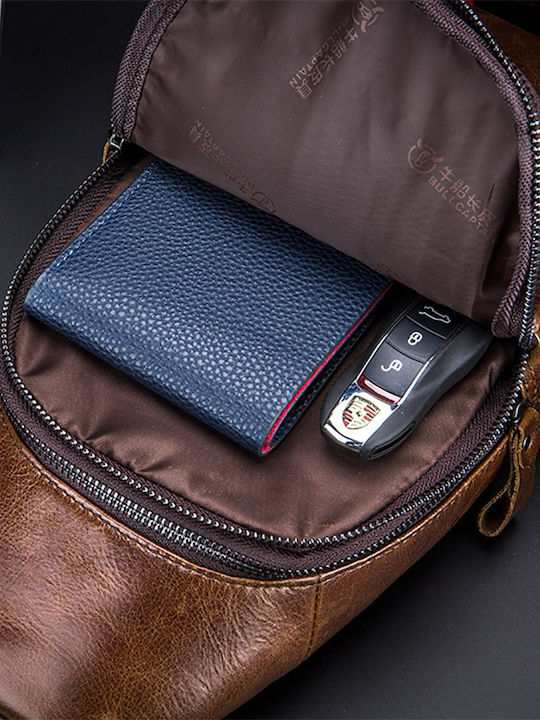 Leather Men's Bag Sling Brown