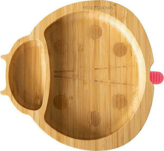 Eco Rascals Baby Food Plate made of Bamboo Fuchsia