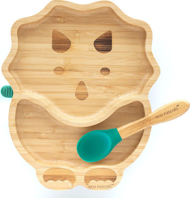 Eco Rascals Baby Food Plate Δεινόσαυρος made of Bamboo Blue