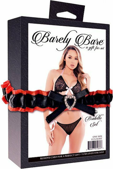 Barely Bare Ribbon Tie Bralette Set Sexy Σετ Εσωρούχων με Δαντέλα & Ζαρτιέρες Black 2τμχ