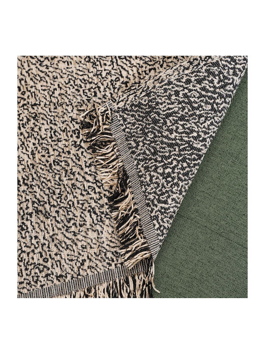 Cokitex Ani Armchair Throw Chenille 180x180cm Beige / Black