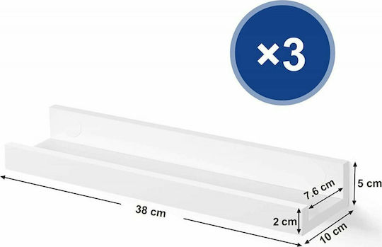 White Wall Shelves 3 Pieces 38x10x5cm