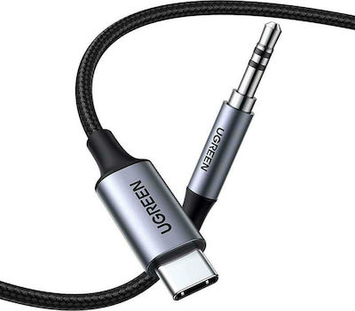 Ugreen Braided USB 2.0 Cable USB-C male - 3.5mm male Μαύρο 1m (20192)