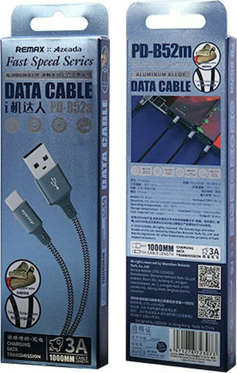 Proda 1m Braided USB 2.0 to micro USB Cable Gray (PD-B52M)