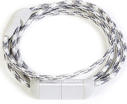 Wraps Cablu Braided USB-A La Lightning Alb 1m WCLS-V17