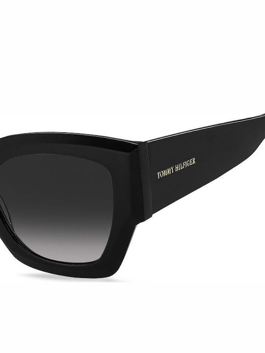 Tommy Hilfiger Women's Sunglasses with Black Plastic Frame and Black Gradient Lens