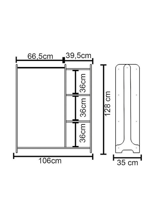 Pakketo Renesme Cuier de podea din Lemn Bej 106x35x128cm