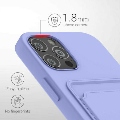 KWmobile Υποδοχή Κάρτα Silicone Back Cover with Credit Card Holder Lavender (iPhone 12 / 12 Pro)