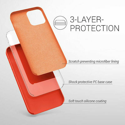 KWmobile Rubber Umschlag Rückseite Silikon Tangerine Tango (iPhone 12 Pro Max) 52644.218