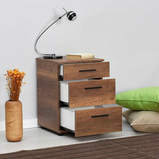 Trendline Wooden Bedside Table Καρυδί 40x39x57cm