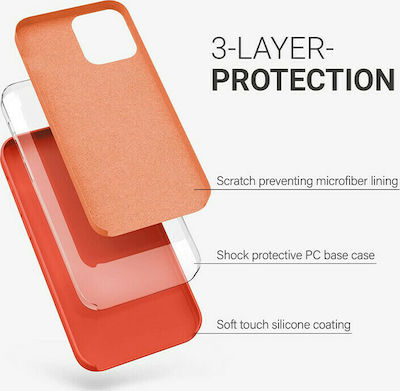 KWmobile Rubber Silicone Back Cover Tangerine Tango (iPhone 12 / 12 Pro)