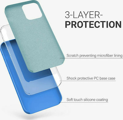 KWmobile Rubber Silicone Back Cover Surf Blue (iPhone 12 / 12 Pro)