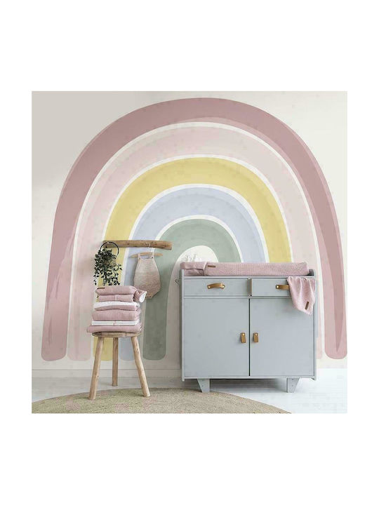Little Dutch Kids Fabric Wallpaper Rainbow Pink L300xH280cm