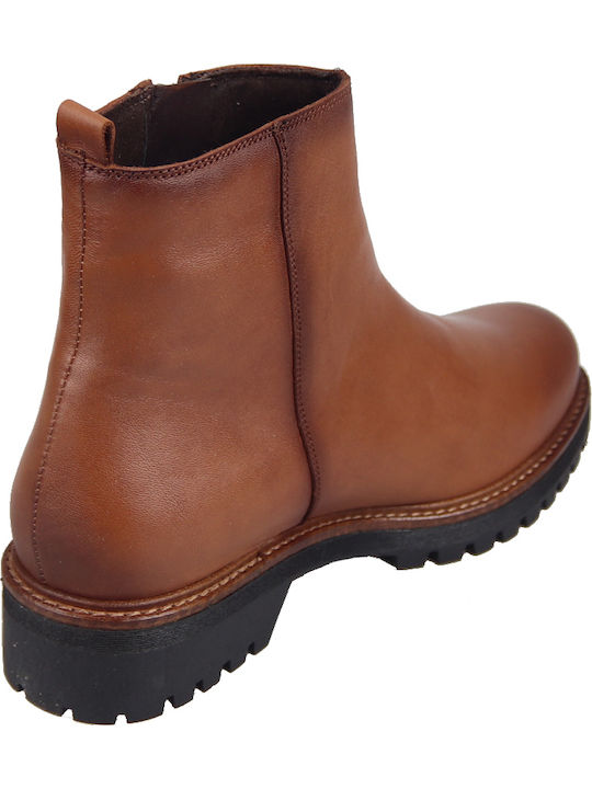 Ghete dama de piele Ankle Boots Culoare Full Face Tabac maro