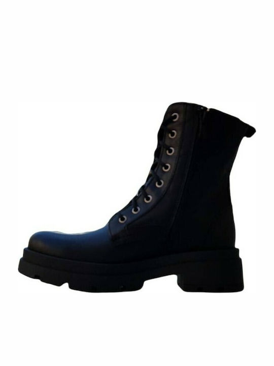 Leather Women's Ankle Boots Black