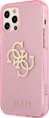 Guess Full Glitter Silicone Back Cover Pink (iPhone 12 Pro Max)