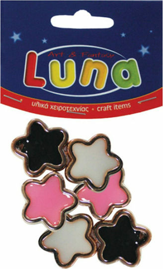Luna Μεταλλικό Κρεμαστό Μοτίφ για Κόσμημα σε Σχήμα Αστέρι Σετ 6τμχ