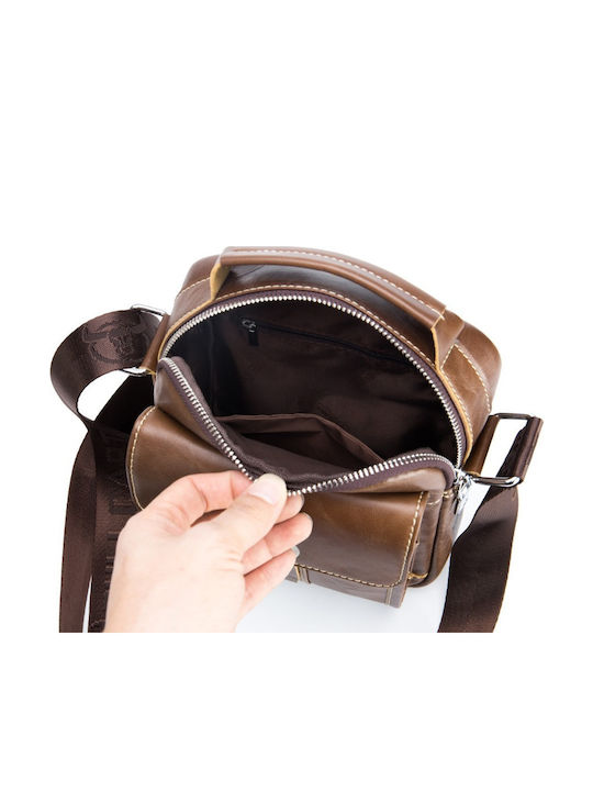 DJB-038 Leather Men's Bag Shoulder / Crossbody Brown
