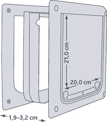 Trixie Plastic Dog Door 2Way XS/S White