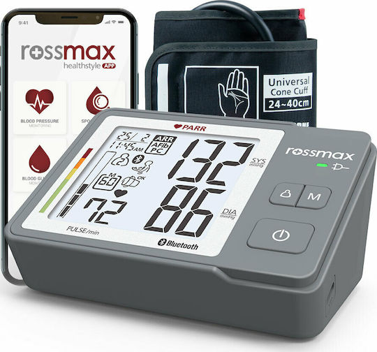 Rossmax Ζ5 PARR Digital Blutdruckmessgerät Oberarm mit Arrhythmie-Erkennung & Bluetooth