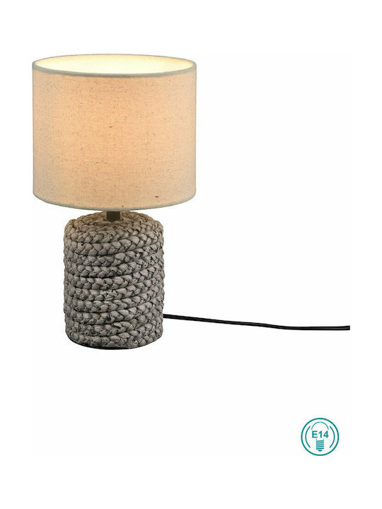 Trio Lighting Ceramic Table Lamp for Socket E14 with Beige Shade and Brown Base