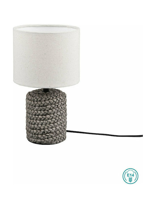 Trio Lighting Ceramic Table Lamp for Socket E14 with Beige Shade and Brown Base