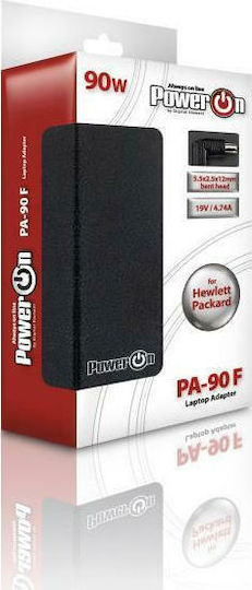 Power On Φορτιστής Laptop 90W 19V για HP χωρίς Καλώδιο Τροφοδοσίας
