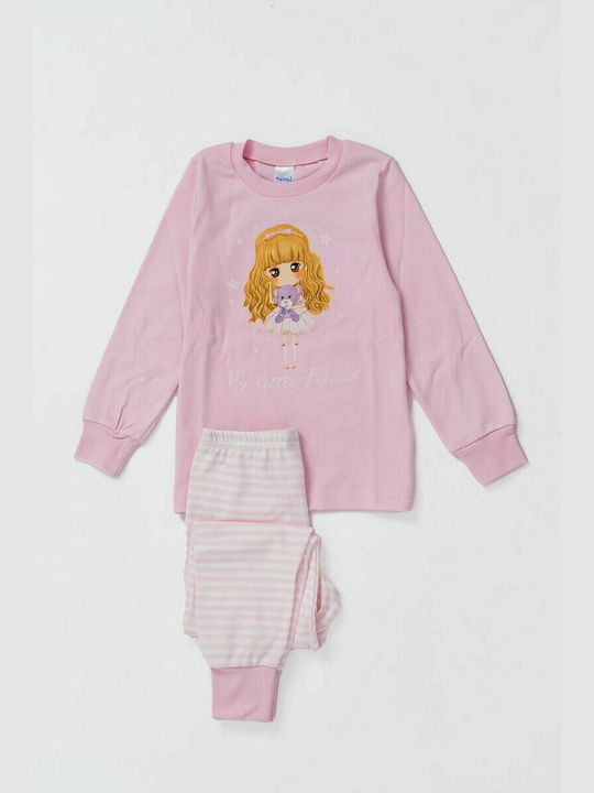 Pretty Baby Set Top & Bottom Kids Winter Pyjamas Pink