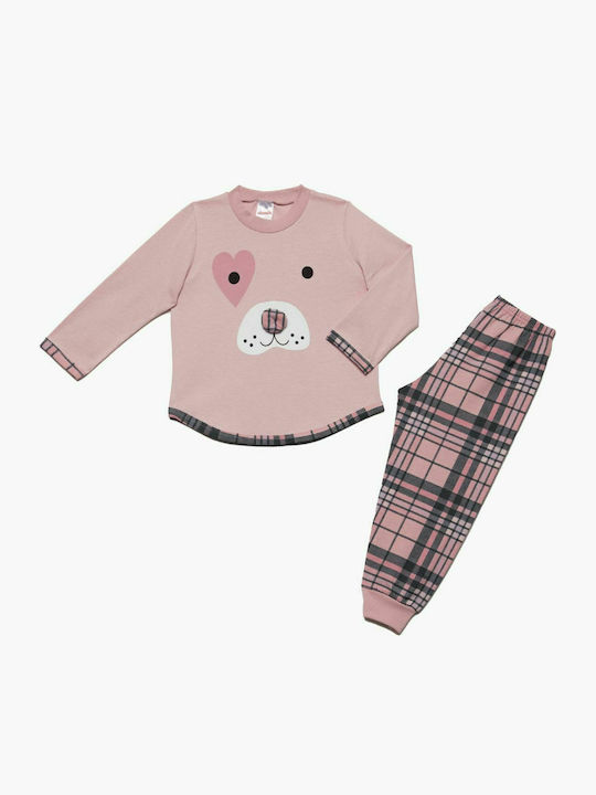 Minerva Kids' Pajamas Winter Pink Baby Dog Nose