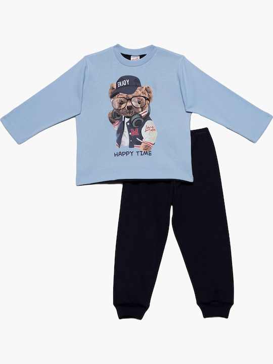 Minerva Kids' Pajamas Winter Light Blue BEAR
