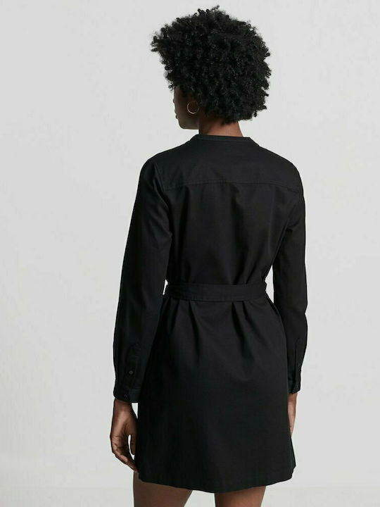 Superdry Mini All Day Φόρεμα με Κουμπιά Μαύρο