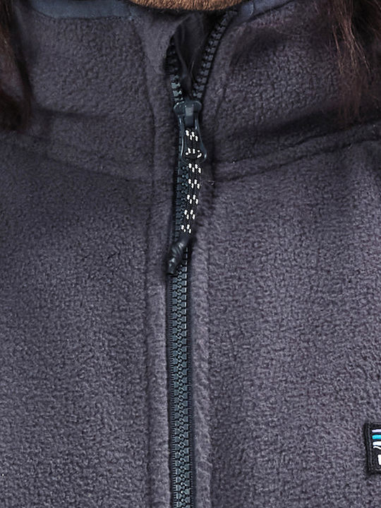 212.EM29.109 Men's Fleece Cardigan Ebony